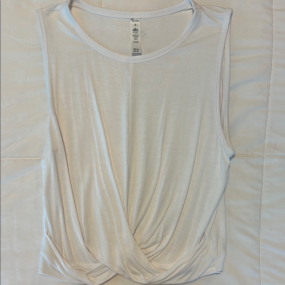 Alo White Tie Front Tank Top
